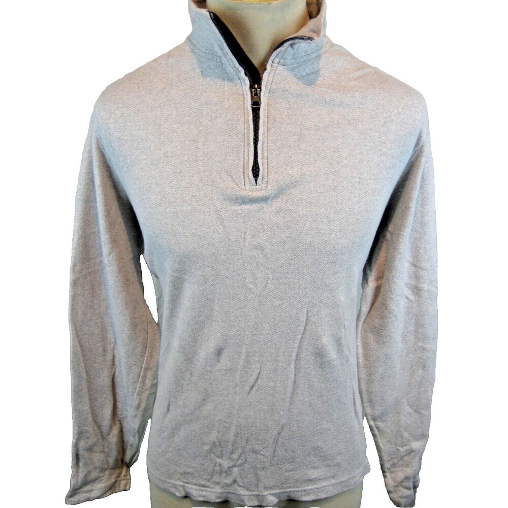 Womens Chaps Ralph Lauren Heather Gray 1/4 Zip Pullover Cotton Sweater sz XL